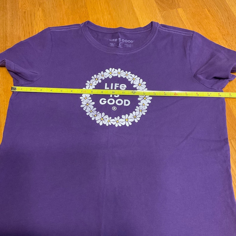 Life is good Women’s Crushed Tee Size Large Classic Crewneck 100% Cotton purple - Picture 9 of 9